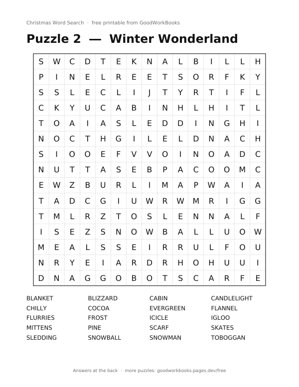 A puzzle page from the free pack