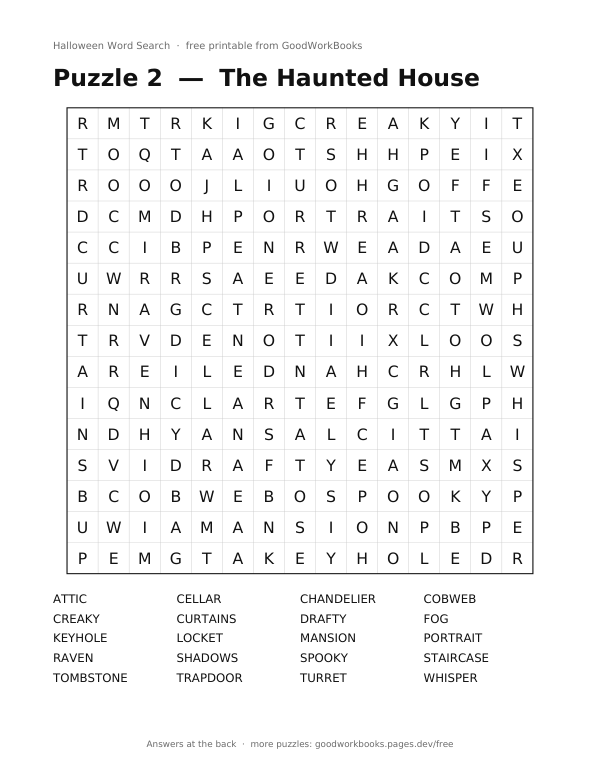 A puzzle page from the free pack