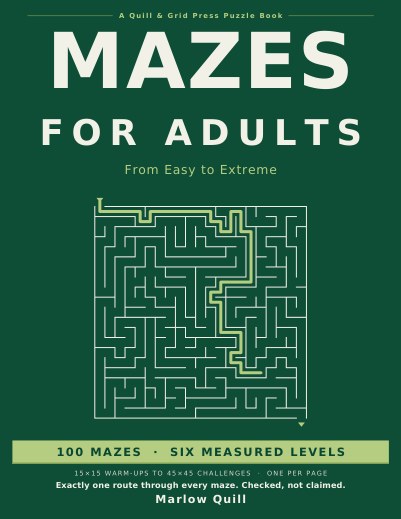 Front cover of Mazes for Adults: From Easy to Extreme